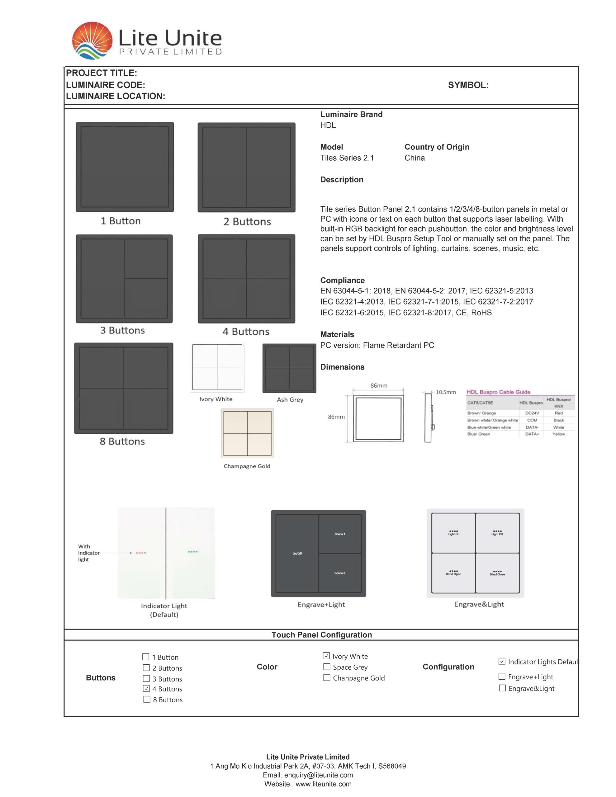 Touch Panel - Tiles - Lite Unite